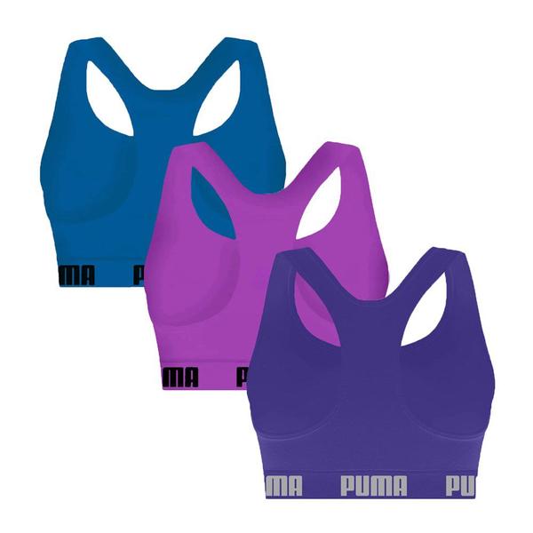 Imagem de Kit 3 Tops Puma Nadador Sem Costura Feminino