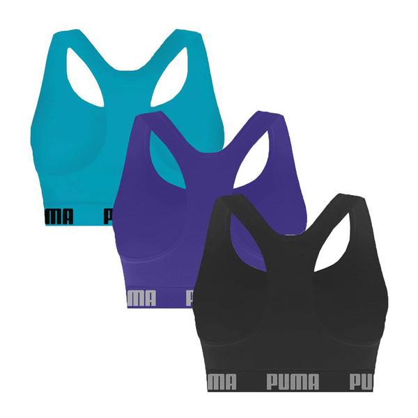 Imagem de Kit 3 Tops Puma Nadador Sem Costura Feminino