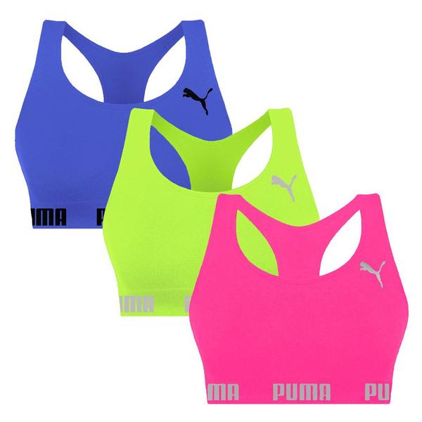 Imagem de Kit 3 Tops Puma Nadador Sem Costura Feminino