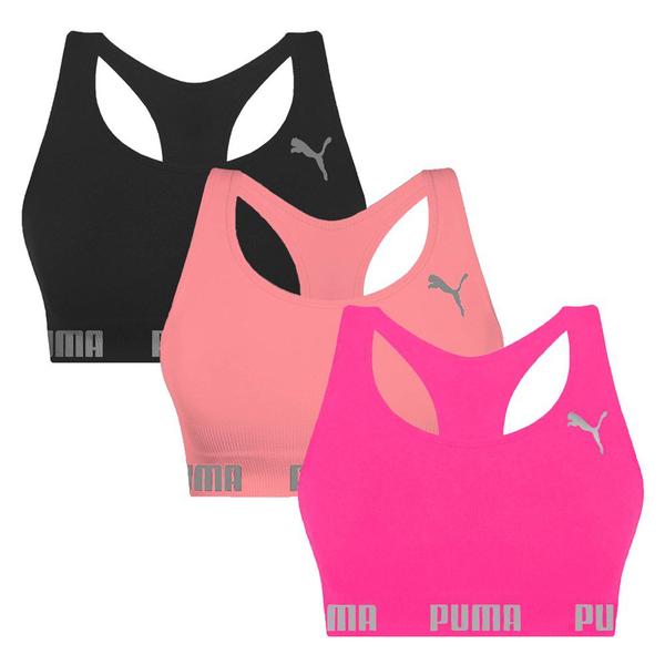 Imagem de Kit 3 Tops Puma Nadador Sem Costura Feminino