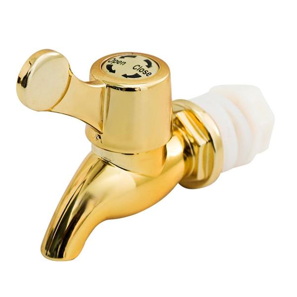 Kit 3 Torneiras para Suqueira Dispenser Plástico Dourada Luxo Filtro com Vedação - Lemis Imagem de Kit 3 Torneiras para Suqueira Dispenser Plástico Dourada Luxo Filtro com Vedação