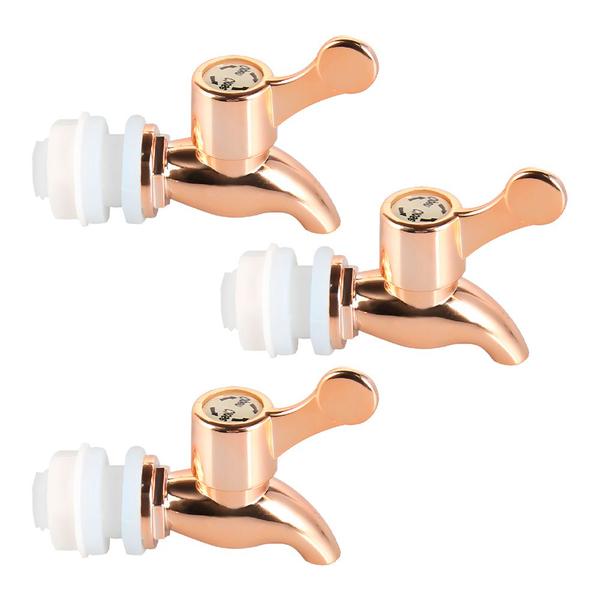 Imagem de Kit 3 Torneiras para Suqueira Dispenser Plástico Rosé Gold Luxo Filtro com Vedação