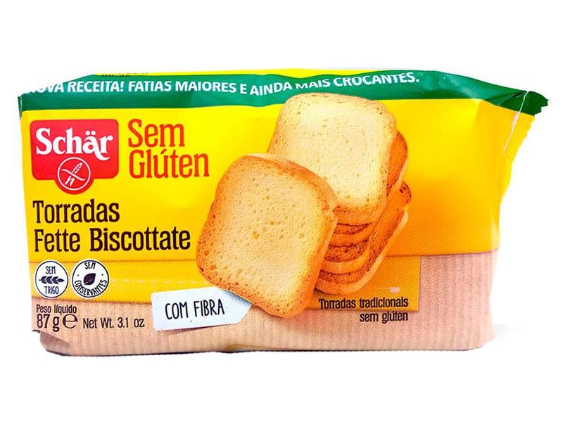 Kit 3 Torrada Tradicional Fette Sem Glúten 87G Schar Imagem de Kit 3 Torrada Tradicional Fette Sem Glúten 87G Schar