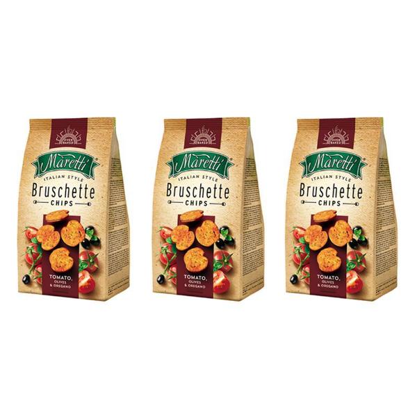 Imagem de Kit 3 Torradas Bruschette Chips Tomate Azeitona Maretti 85gr