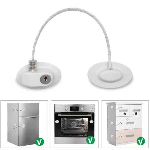 Kit 3 Trava De Segurança Chave Rígida Para Proteger Geladeira Armário Guarda Roupa - M3M Imagem de Kit 3 Trava De Segurança Chave Rígida Para Proteger Geladeira Armário Guarda Roupa