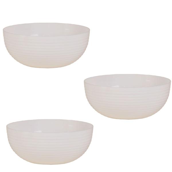 Kit 3 Travessa Redonda Com Friso LE CHEF 22X9Cm Branca - Paramount Imagem de Kit 3 Travessa Redonda Com Friso LE CHEF 22X9Cm Branca
