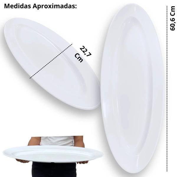 Kit 3 Travessas 30 Cm Retangular + 2 Travessas Ovais 33 Cm + Travessa Oval 60 Cm Grande Melamina Bestfer Imagem de Kit 3 Travessas 30 Cm Retangular + 2 Travessas Ovais 33 Cm + Travessa Oval 60 Cm Grande Melamina Bestfer