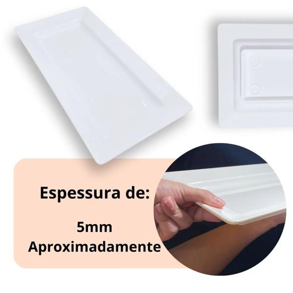 Imagem de Kit 3 Travessas 30,5 Cm Ilustrada + 4 Travessas 44,5 Cm para Buffet Restaurante Profissional Melamina  Bestfer 