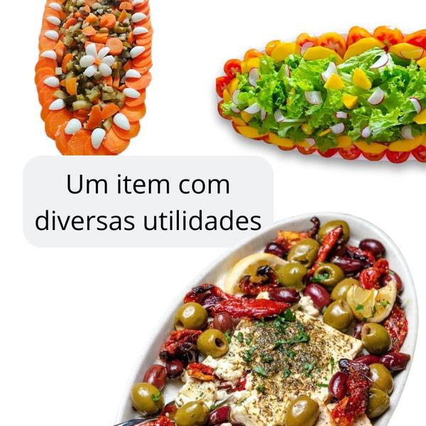 Kit 3 Travessas Ovais 45,5 Cm para Buffet Rasas + Travessa Retangular Funda 44,7 Cm Restaurante Melamina Profissional Bestfer Imagem de Kit 3 Travessas Ovais 45,5 Cm para Buffet Rasas + Travessa Retangular Funda 44,7 Cm Restaurante Melamina Profissional Bestfer