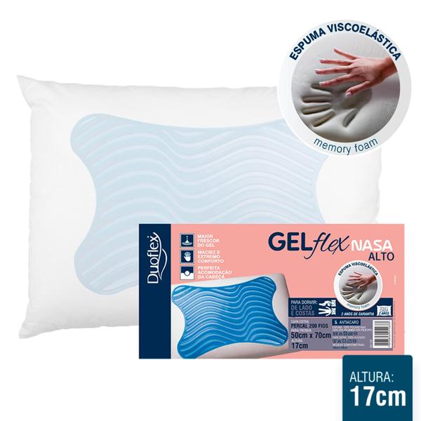 Kit 3 Travesseiros Alto com 17cm - GelFlex - Duoflex Imagem de Kit 3 Travesseiros Alto com 17cm - GelFlex