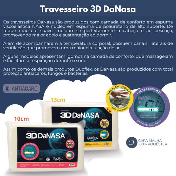 Imagem de Kit 3 Travesseiros Com Maior Sustentação - 3D Nasa 10 cm