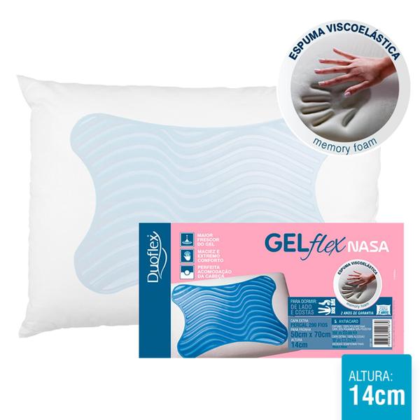 Imagem de Kit 3 Travesseiros Gelflex NASA P/ Dormir de Lado e Costas - Duoflex GN1108