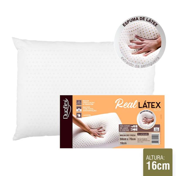 Imagem de Kit 3 Travesseiros Linha Real Látex - 16cm