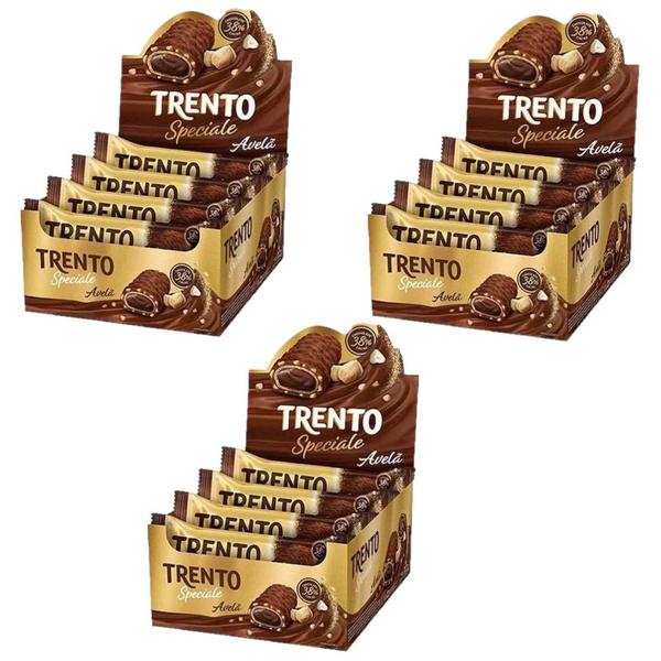 Imagem de Kit 3 Trentos Speciale Chocolate ao Leite e Avelã 38%Cacau 12un de 26g