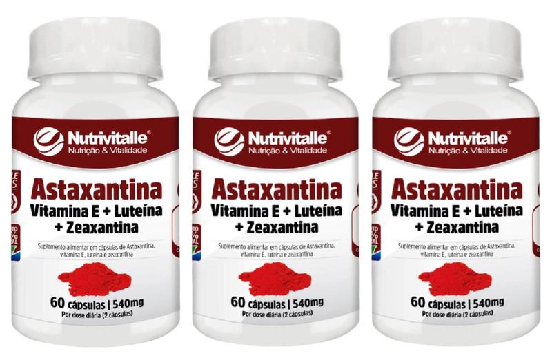 Imagem de Kit 3 Un - Astaxantina 540Mg 60 Capsulas Nutrivitalle