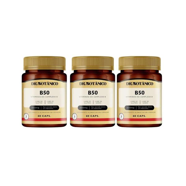 Imagem de Kit 3 un - b50 vitaminas do complexo b 500mg dr botanico