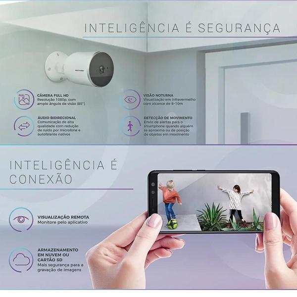 Imagem de Kit 3 Un Câmera Segurança Interna Multilaser SE223 + 1 Un Câmera Segurança Externa SE222 Multilaser Wifi Full HD