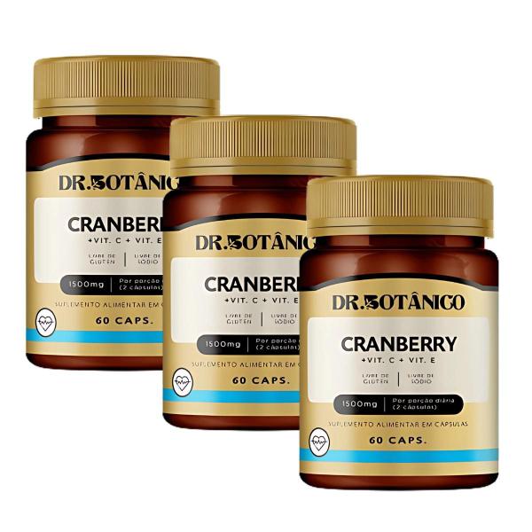 Imagem de Kit 3 un - cranberry + vitamina c 1.500mg 60 caps dr botanico