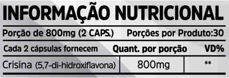 Imagem de Kit 3 Un - Crisina 800Mg 60 Cápsulas Nutrivitalle