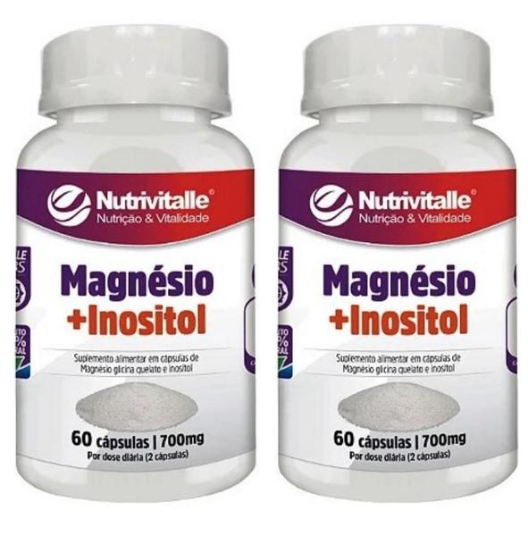 Imagem de Kit 3 Un - Magnesio Inositol 700Mg 60 Capsulas Nutrivitalle