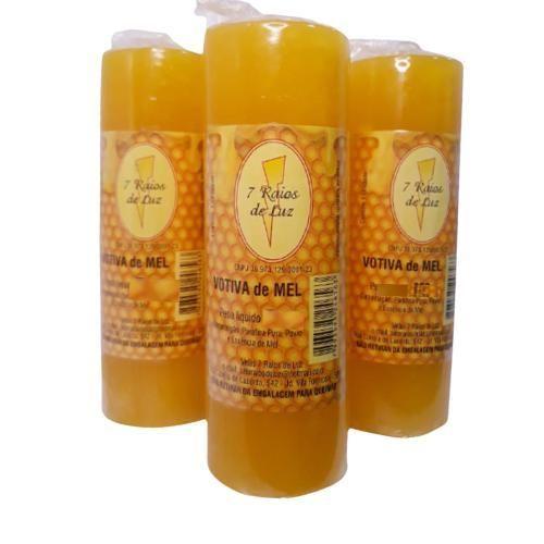 Kit 3 Und Velas Votivas De Mel 7 Dias - 260 Gr Cada - Sete Raios De Luz Imagem de Kit 3 Und Velas Votivas De Mel 7 Dias - 260 Gr Cada