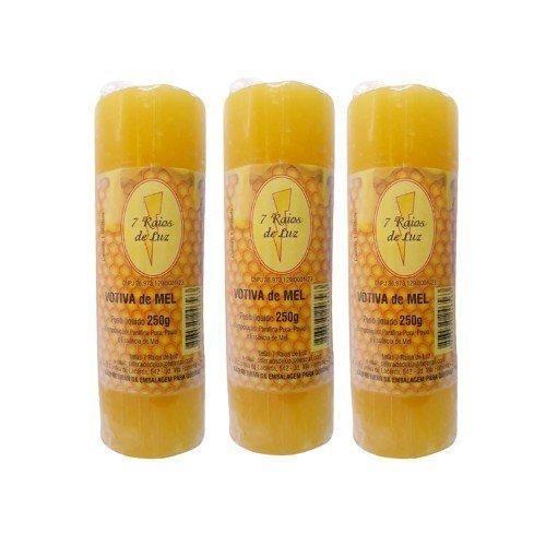 Kit 3 Und Velas Votivas De Mel 7 Dias - 260 Gr Cada - Sete Raios De Luz Imagem de Kit 3 Und Velas Votivas De Mel 7 Dias - 260 Gr Cada