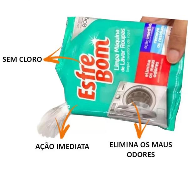 Imagem de Kit 3 Unid Limpa e Higienizar Máquina de Lavar Roupas Esfrebom 80g