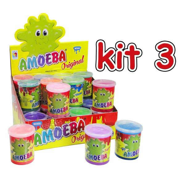 Imagem de Kit 3 Unidades Amoeba Original Massinha Geléia De Brincar