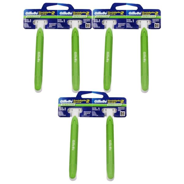 Imagem de Kit 3 Unidades Aparelho de Barbear Gillette Prestobarba UltraGrip 2 Sensitive 2 Unidades