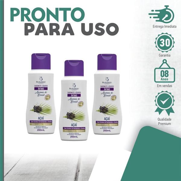 Imagem de Kit 3 Unidades de Sabonete Líquido Íntimo Açaí Bio Instinto 200ml