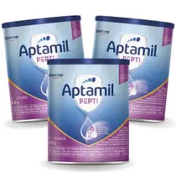 Imagem de kit 3 Unidades Fórmula Infantil Pepti Aptamil Sem Sabor Danone 800g Nova Embalagem