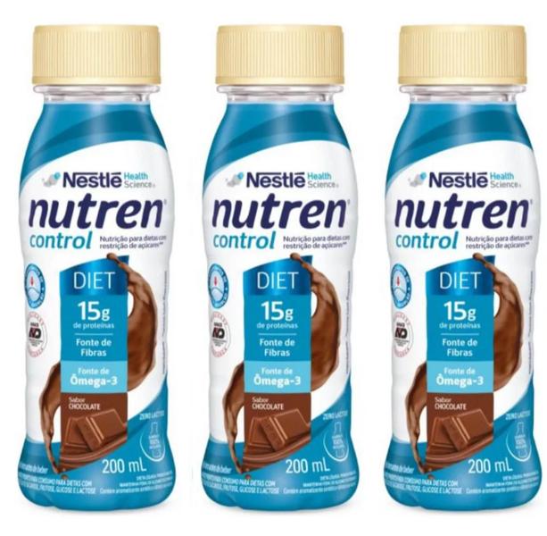 Imagem de kit 3 unidades Nutren Control Chocolate 200ml