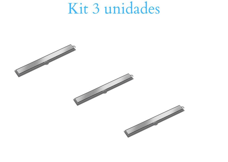 Imagem de Kit 3 unidades Ralo Linear 50cm Grelha INOX Tigre