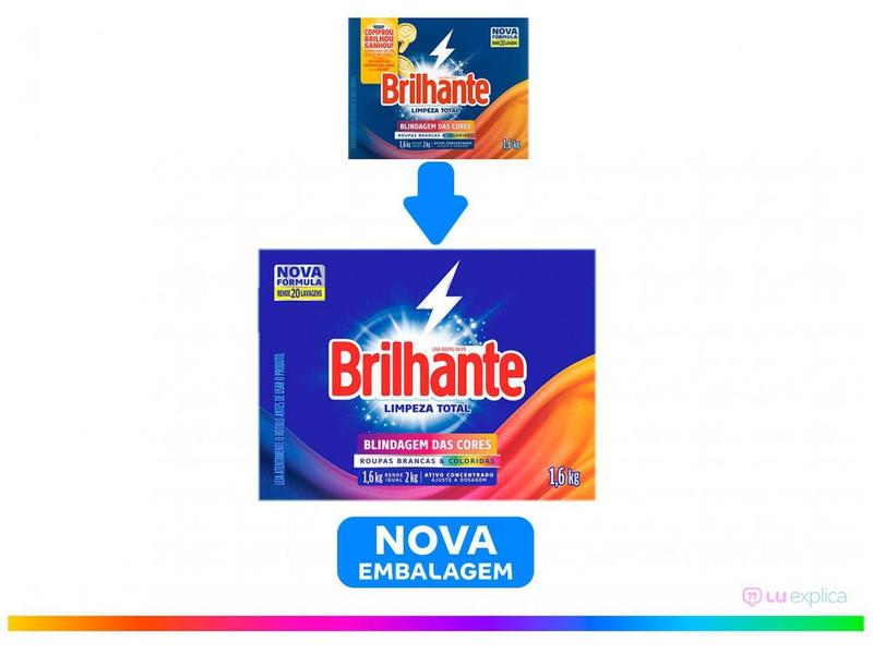 Imagem de Kit 3 Unidades Sabão em Pó Brilhante Limpeza Total