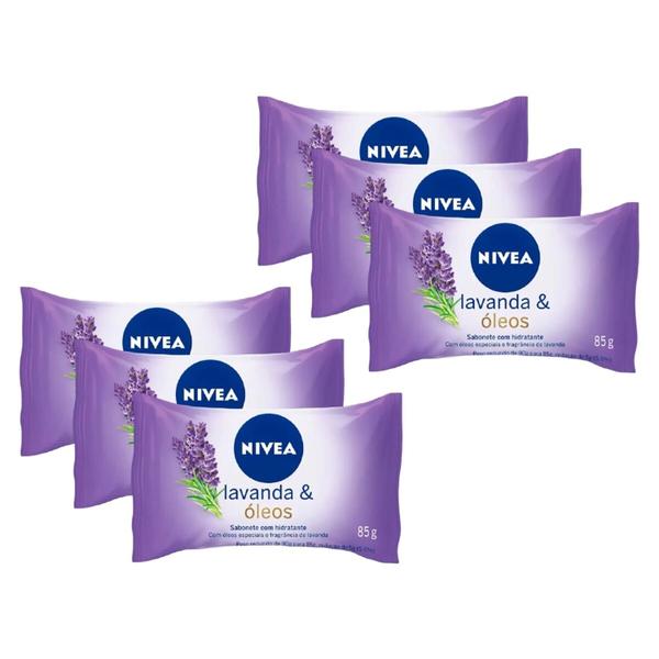 Imagem de Kit 3 Unidades Sabonete em Barra Nivea Lavanda & oleos 85g