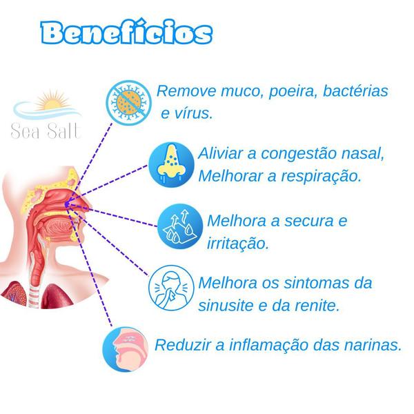 Imagem de Kit 3 Unidades Sal Para Lavagem Nasal Ultrafino100g