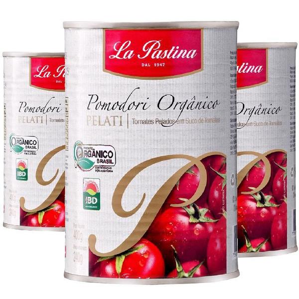 Imagem de Kit 3 Unidades Tomate Pelado Orgânico La Pastina 400G