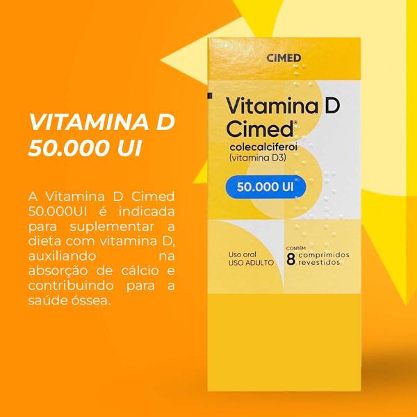 Imagem de Kit 3 unidades Vitamina D 50.000UI c/ 8 cpr