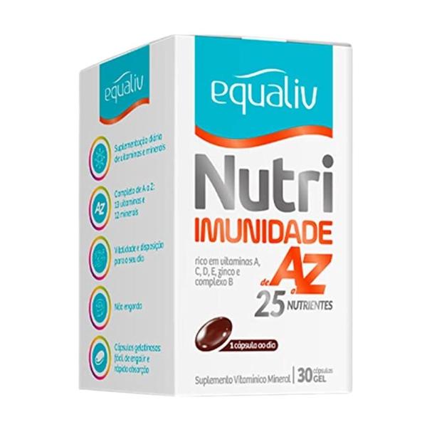 Imagem de Kit 3 Unidades Vitamina Equaliv Nutri Imunidade AZ com 30 cápsulas em Gel cada