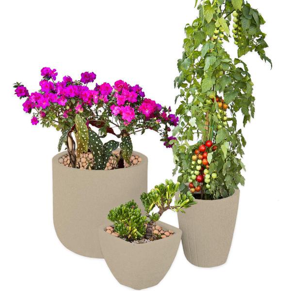 Imagem de Kit 3 Vaso Decoração Planta Polietileno Variados Jardim CD50