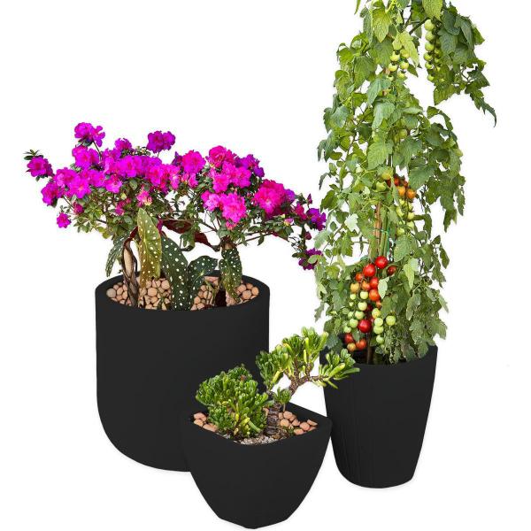 Imagem de Kit 3 Vaso Decoração Planta Polietileno Variados Jardim CD50