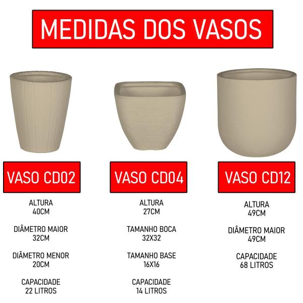 Imagem de Kit 3 Vaso Decoração Planta Polietileno Variados Jardim CD50