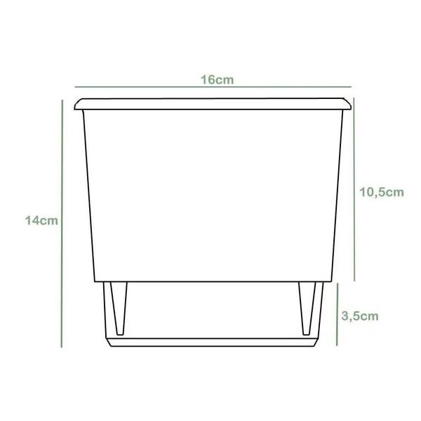 Imagem de Kit 3 Vaso Raiz Auto Irrigável 16x14cm N3 Autoirrigável Médio Plantas Flores Temperos Horta