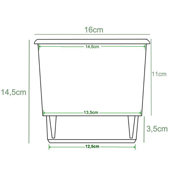 Imagem de Kit 3 Vaso Raiz N3 16x14 Autoirrigável Preto com Substrato