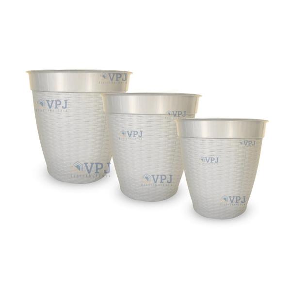 Imagem de Kit 3 Vaso Rattan Pmg Flores Plantas Casa Jardim Varanda