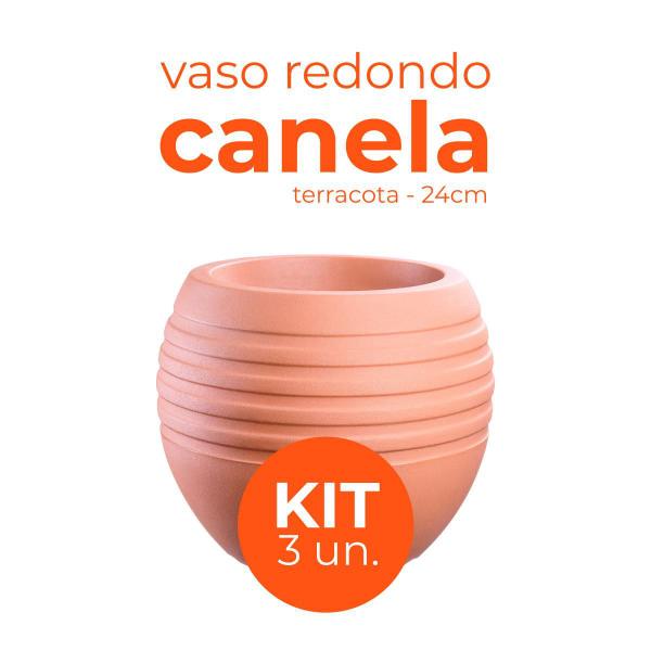 Imagem de Kit 3 Vasos Canela Terracota 24cm Terrano