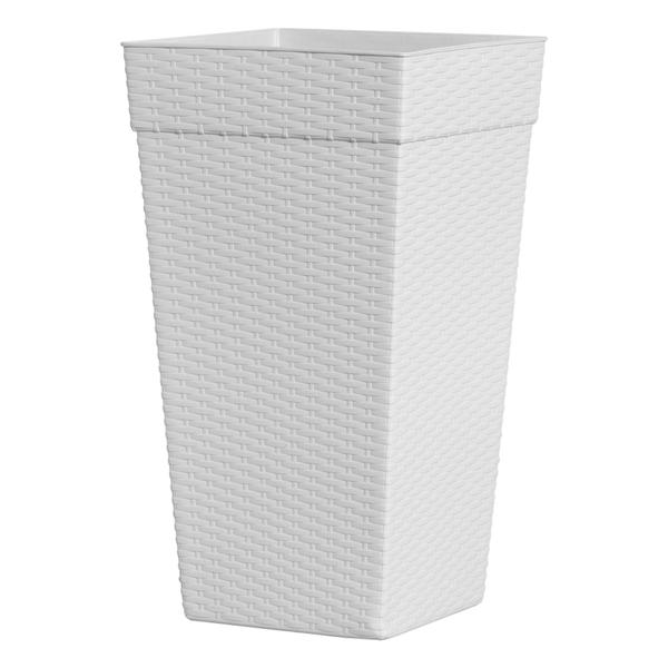 Imagem de Kit 3 Vasos Coluna Luxo Rattan Plástico 28l/17l/10l Jardim Plantas Flores Pracasa Plasnew