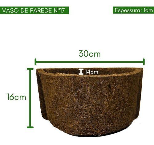 Imagem de Kit 3 Vasos de Parede de Fibra de Coco Nº 17 - Coquim