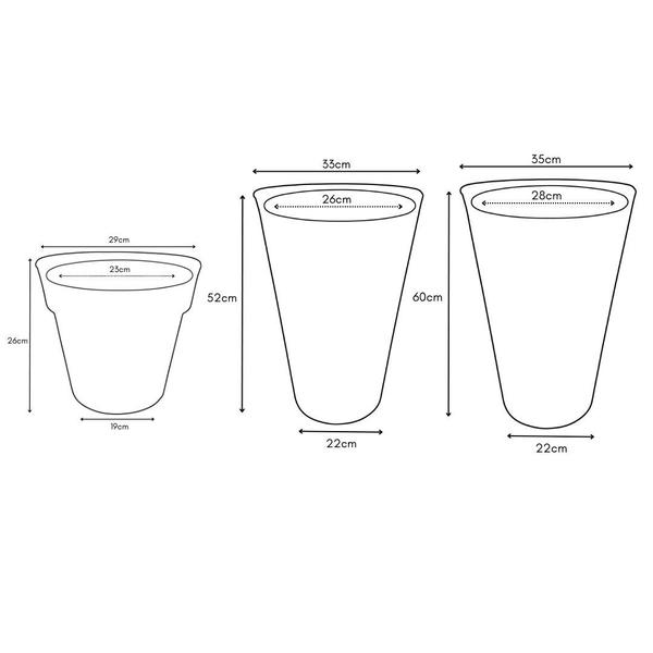 Imagem de Kit 3 Vasos Decorativos Grandes para Plantas Área Interna