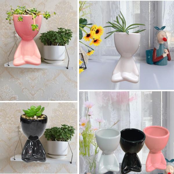 Imagem de Kit 3 Vasos Decorativos Para Sala - Vaso Suculenta plantas enfeite De Rack Decoração Casa